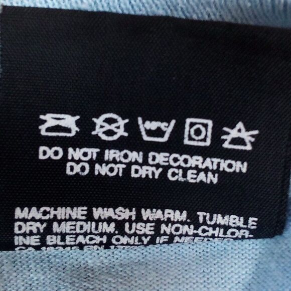 Vintage Screen Stars Blank Long Sleeve T-Shirt Light Blue - Picture 4 of 5